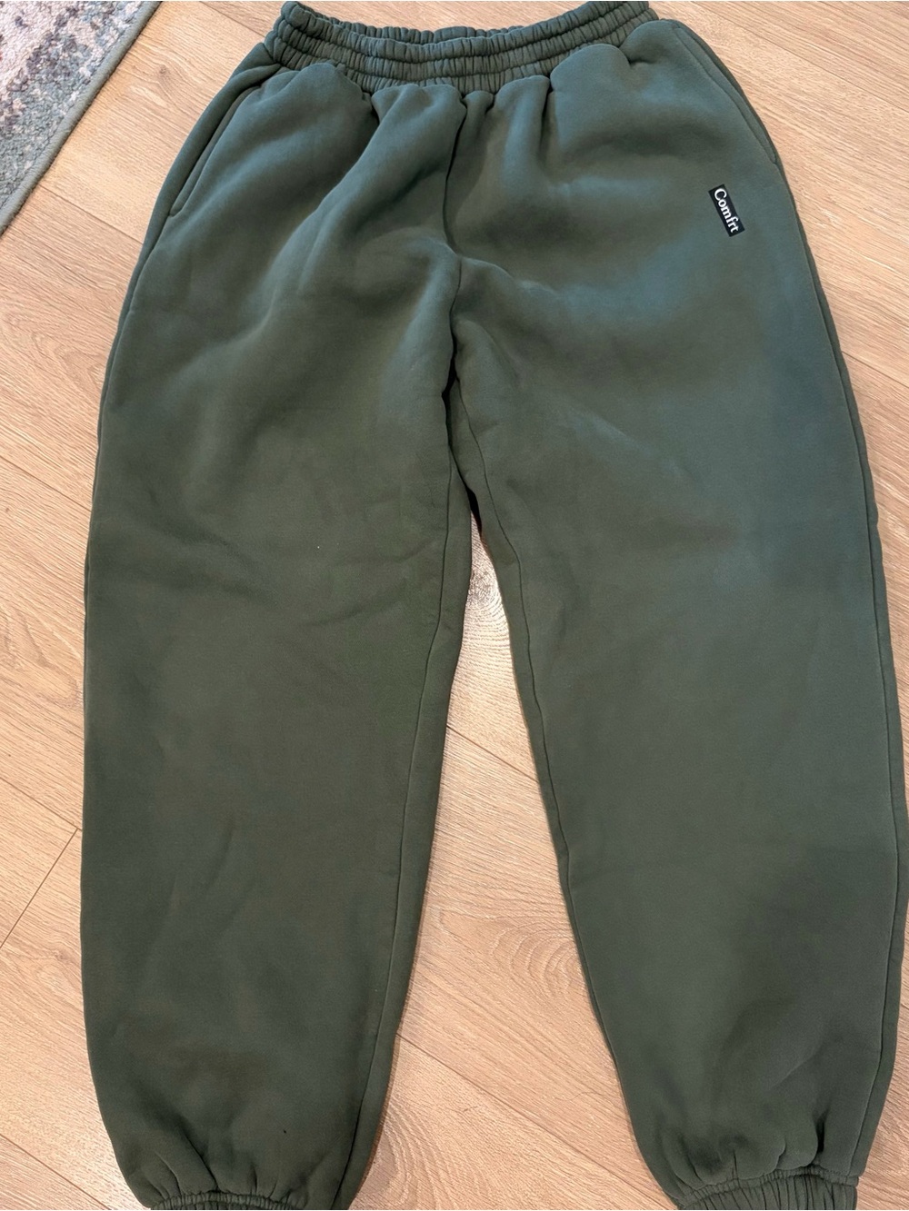 Comfrt Kids Olive Green Fleece Jogger Pants